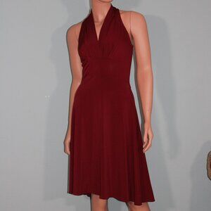 Moda International Maroon V-Neck, Razor back Cocktail Dress
